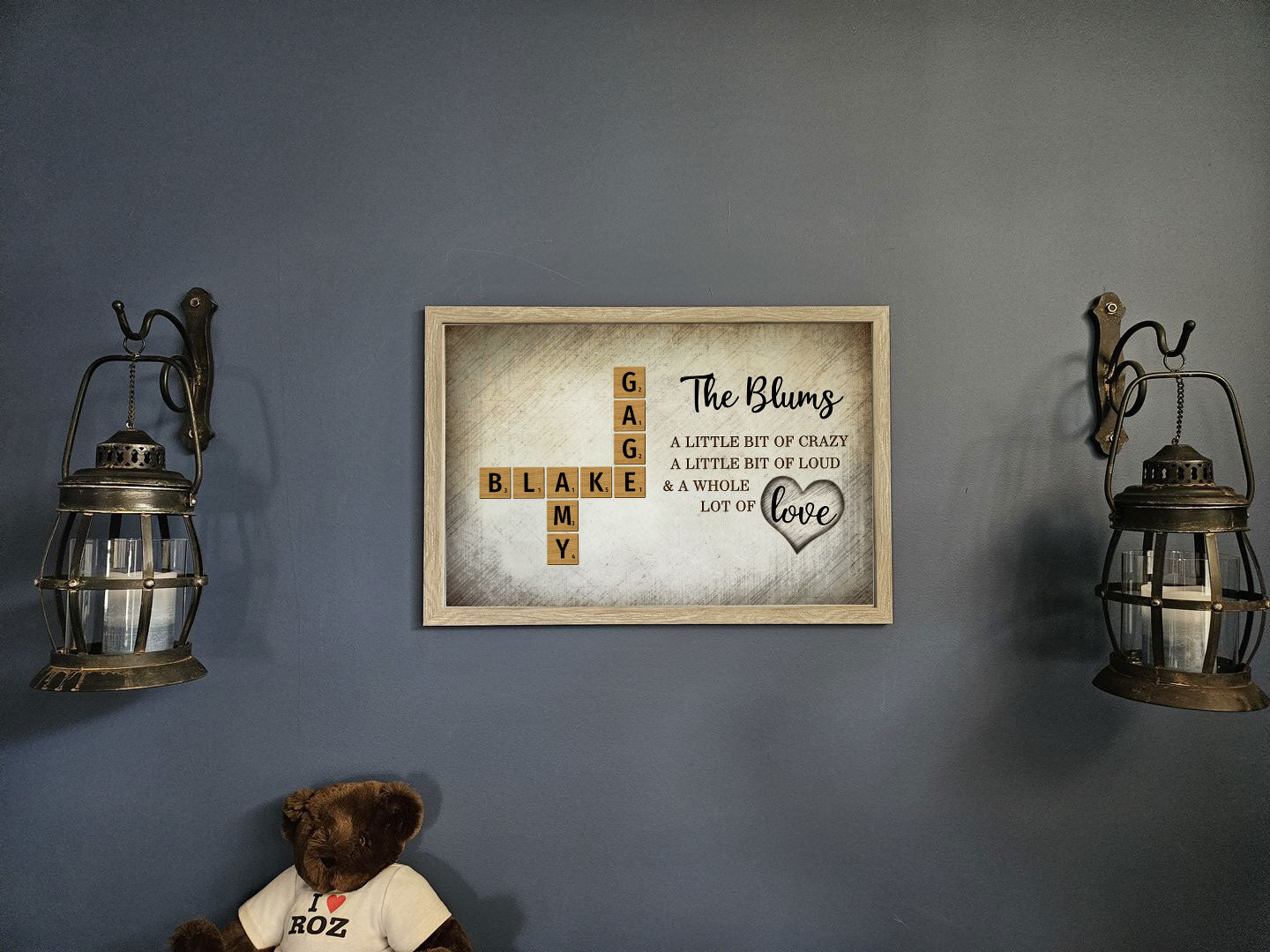 Family Whole Lot Of Love Crossword Puzzle Art - Captured In A Moment, Cherished For A Lifetime Personalized Poster