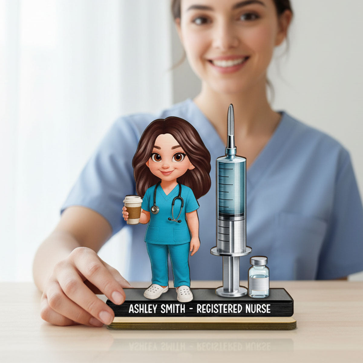 Proud Nurse - Personalized 2-Layered Wooden Plaque - Gift For Nurses