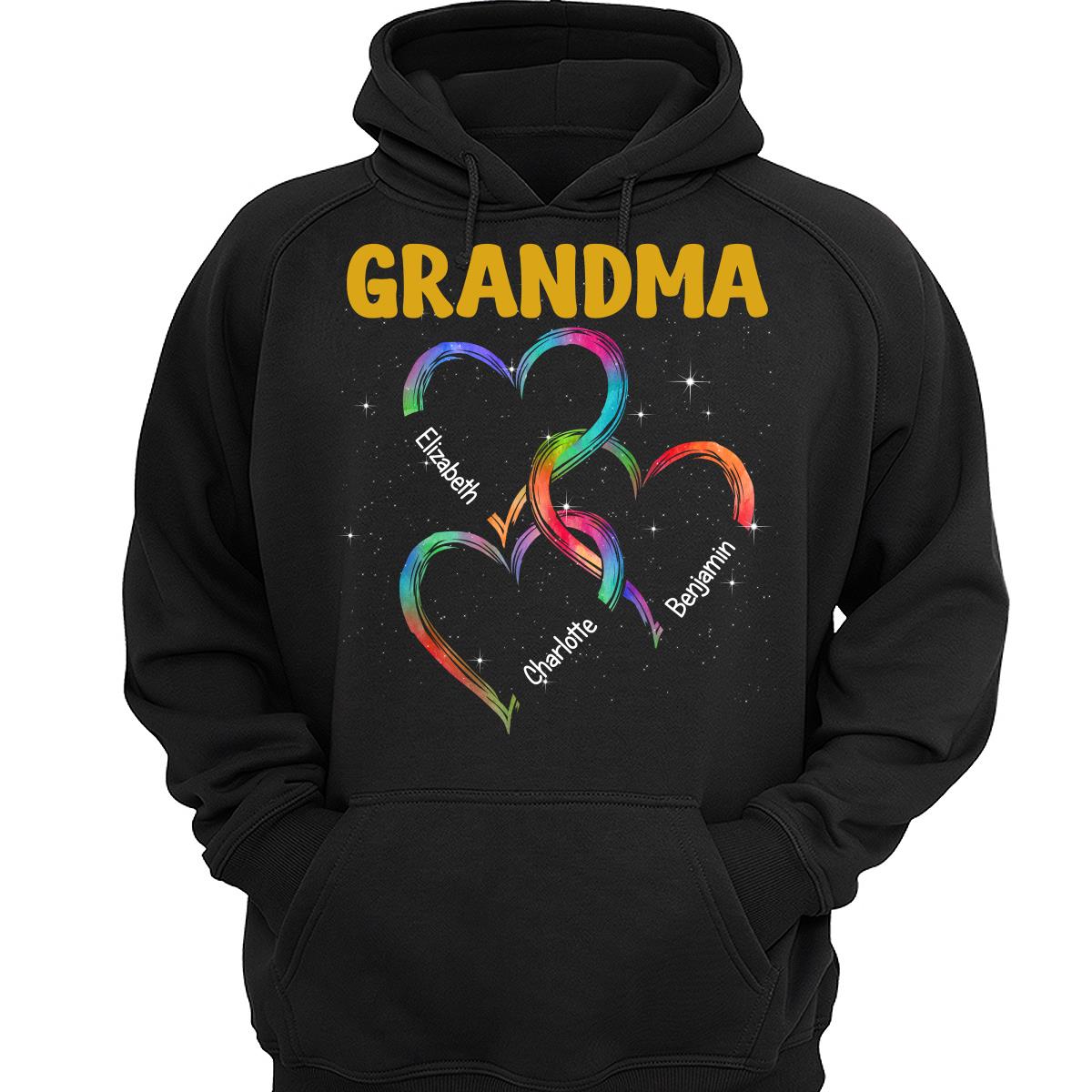 Grandma Mom Hearts Joined Together Personalized Shirt