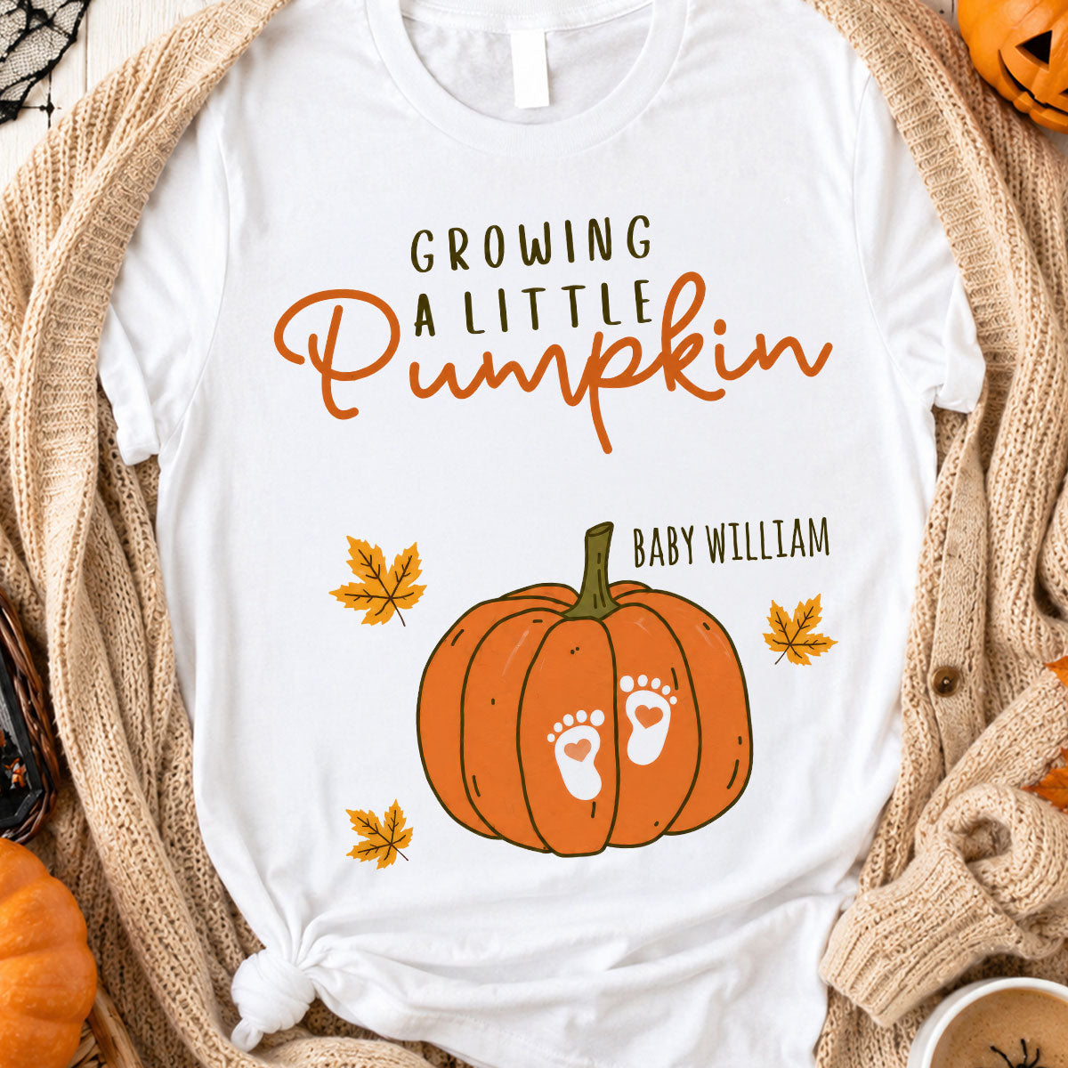 Trending Growing A Little Pumpkin - Personalized Shirt - Fall Season Gift For Wife, Daughter
