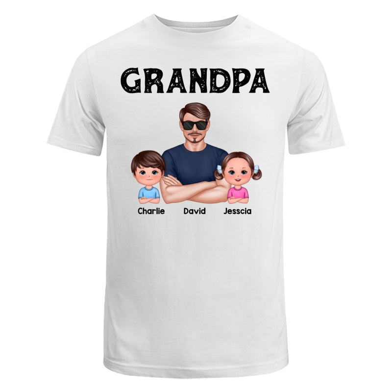 Realistic Grandpa New Face And Doll Kids Personalized Shirt
