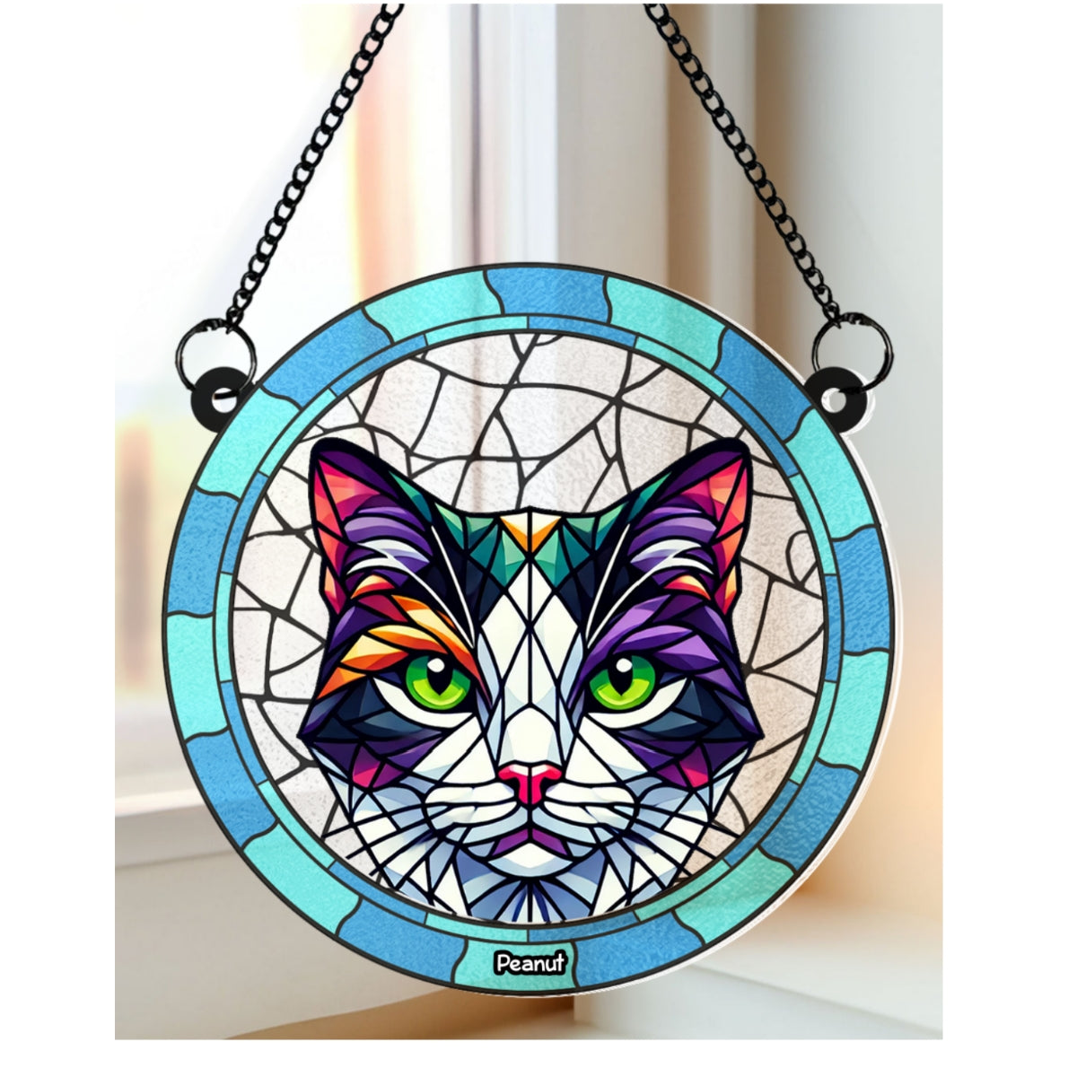 Custom Cat Memorial Personalized Window Hanging Suncatcher Ornament, Sympathy Gift For Pet Owners, Pet Lovers