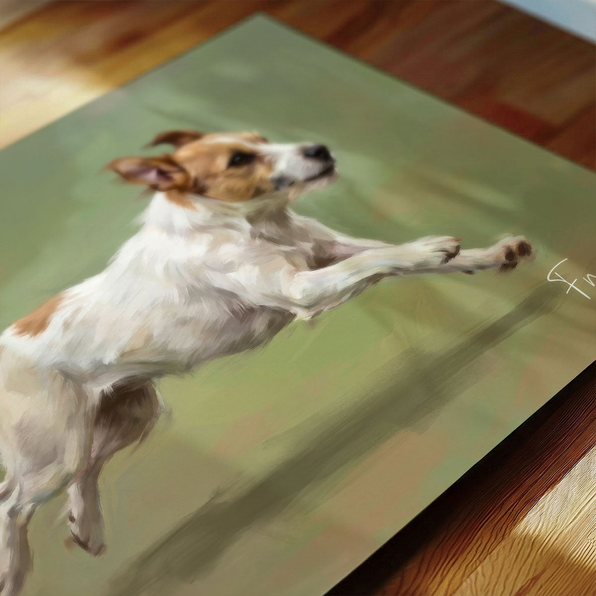 Dog with Zoomies From Your Pet Photo - Personalized Poster - Unique Pet Art Decor Gift For Dog Lover