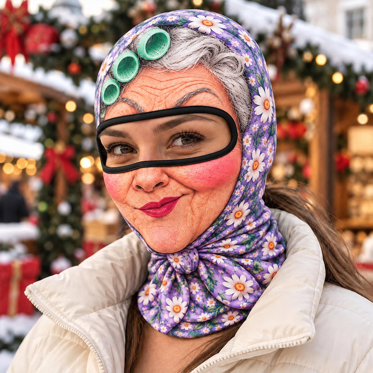 Funny Grandma Meme Face - Personalized Balaclava Mask - Novelty Snowboard Skiing Gift, Christmas Gift for Grandma, Best Friends