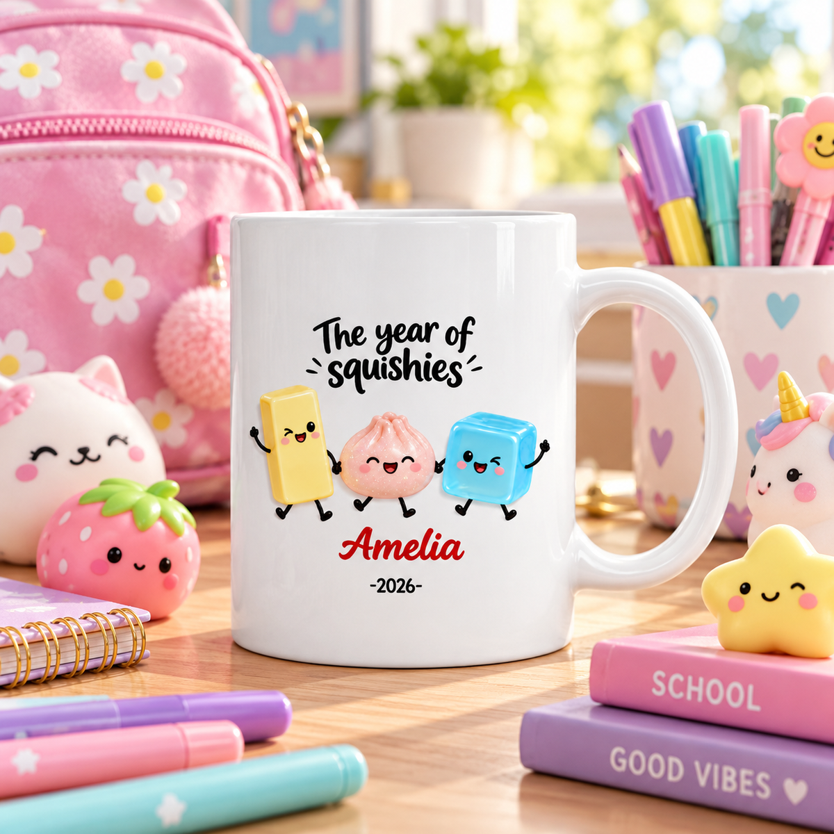 The Year Of Squishies 2D Flat - Personalized Mug - Christmas Gift