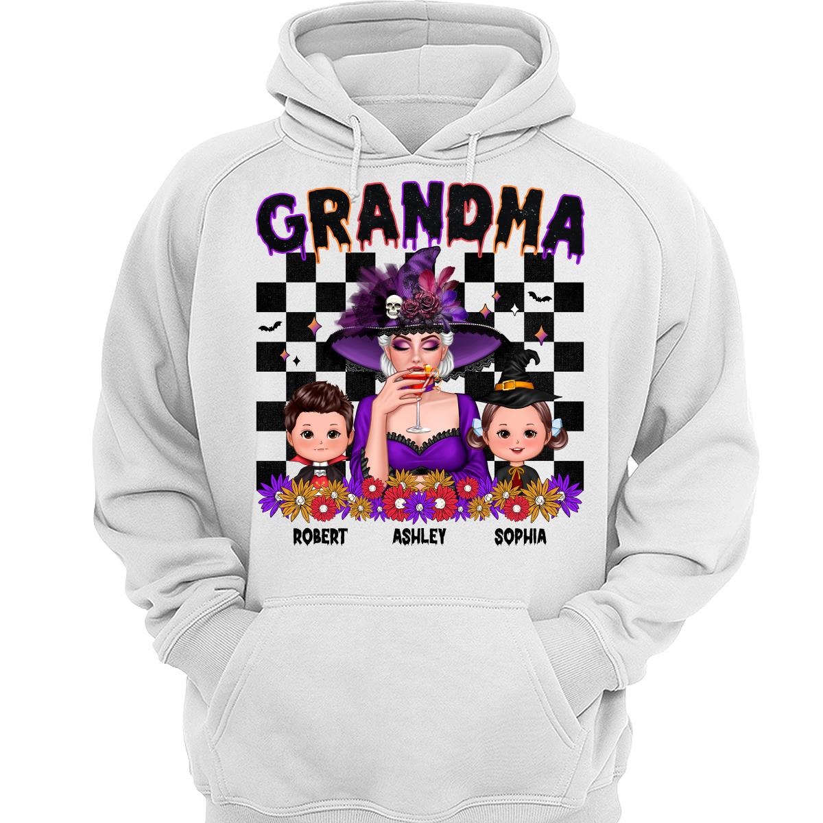 Vintage Grandma Halloween Spooky Vibe Halloween Personalized Shirt