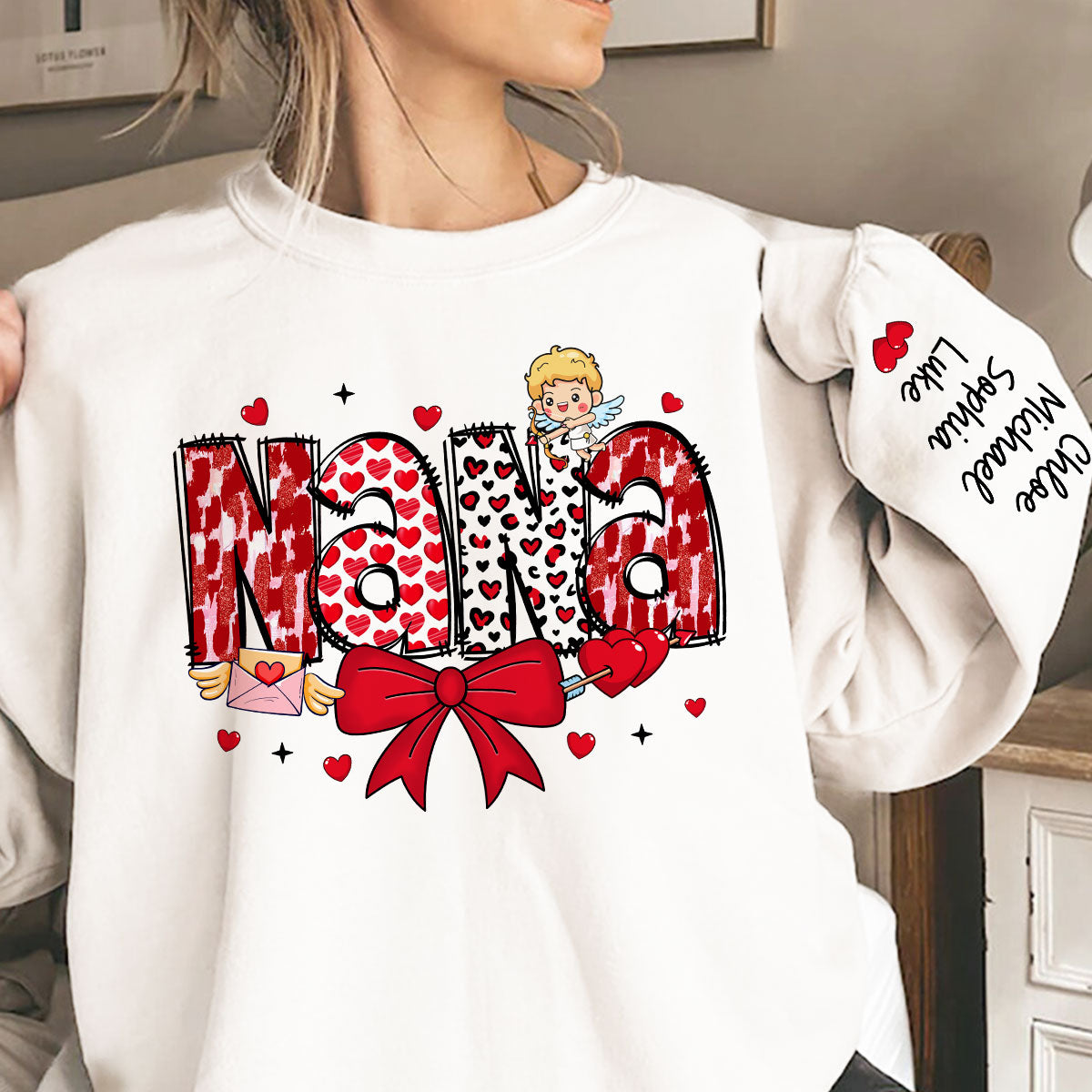Grandma  Personalized Sleeve Printed Sweatshirt,  Gift For Grandma