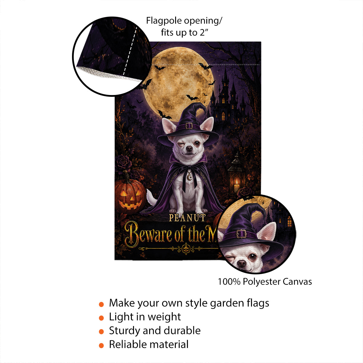 Custom Photo Pet Halloween - Personalized Garden Flag - Halloween Decor Gift, Gift For Pet Lovers