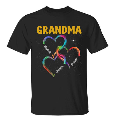 Grandma Mom Hearts Joined Together Personalized Shirt