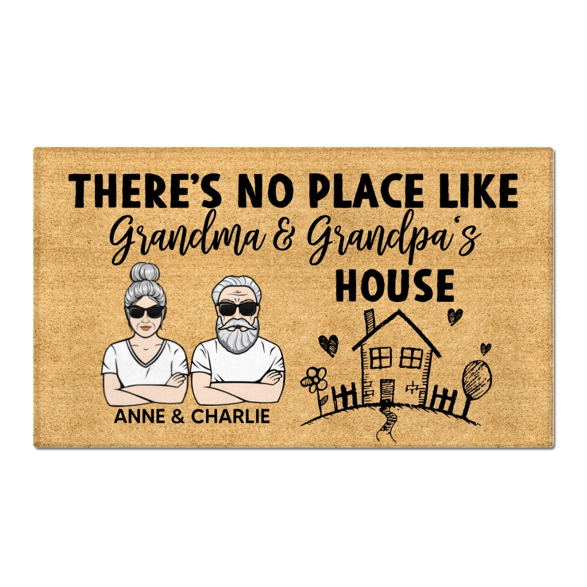 No Place Like Grandma Grandma‘s House Gift For Grandparents Personalized Doormat