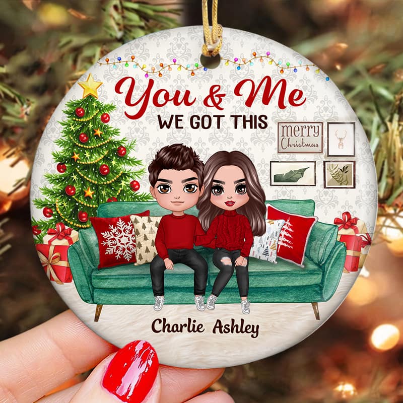 Couple We Got This Sitting On Sofa Personalized Circle Ornament