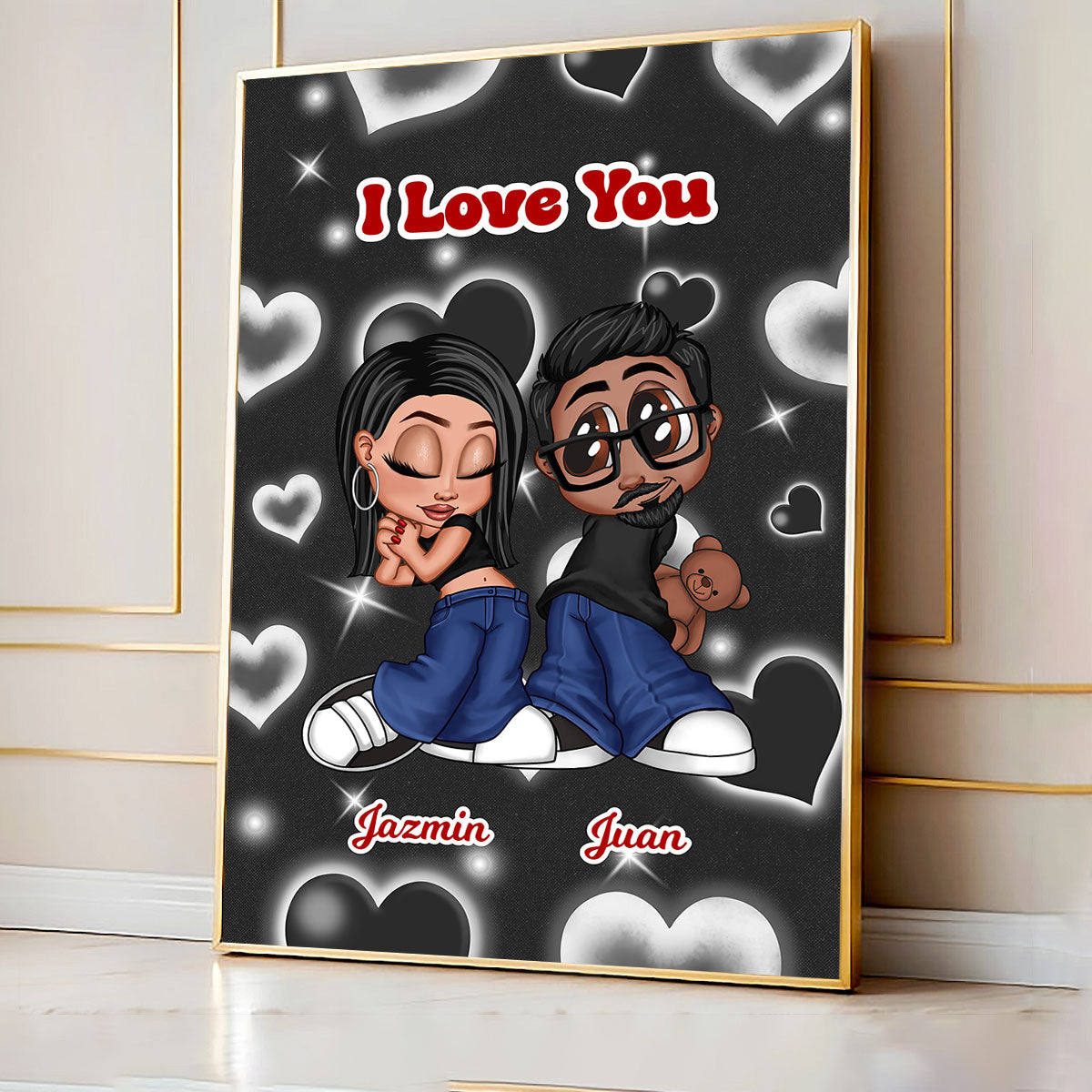 Y2K Couple Personalized Poster, Unique Valentine's Day Gift For Him, Gift For Her