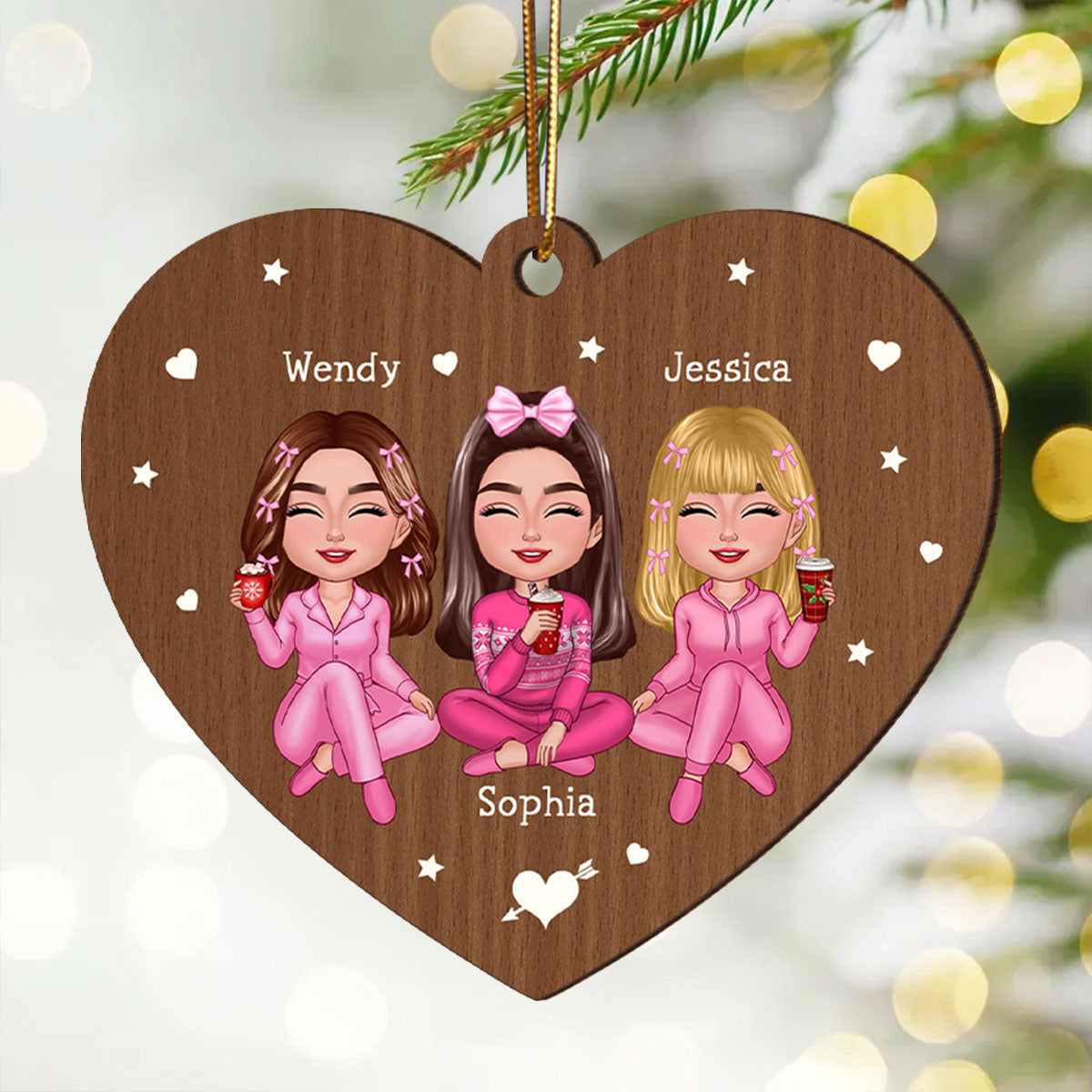 Friendship Is Like Pissing Your Pants Personalized Wooden Ornament, Funny Christmas Gift For Best Friends, Besties