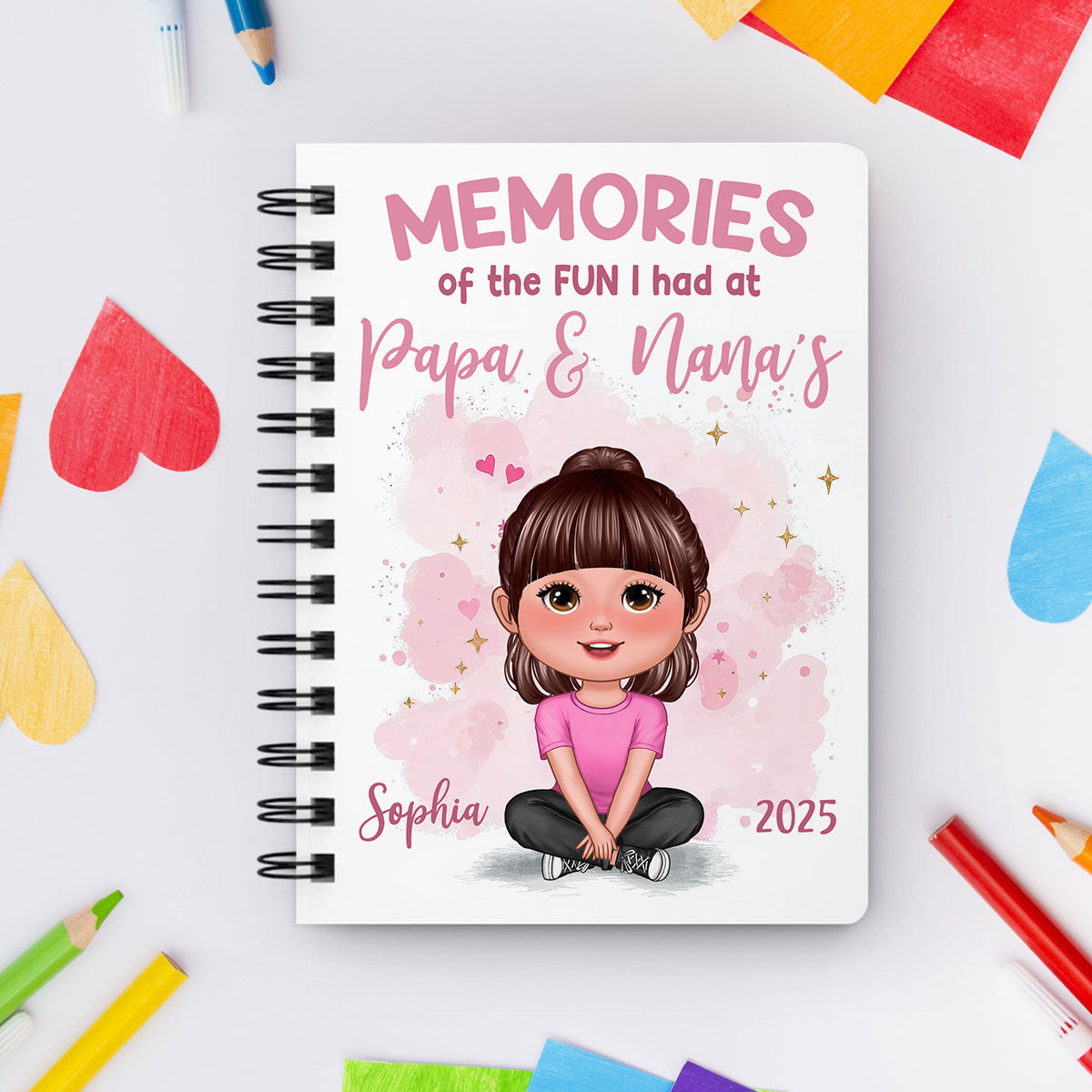Memories Of The Fun I Had At Grandparents Personalized Spiral Notebook Journal, Gift For Kids