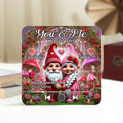 Gnome Couple Personalized Music Fridge Magnet, Heartfelt  Gift For Couple, For Him, For Her, Boyfriend, Girlfriend, Husband, Wife