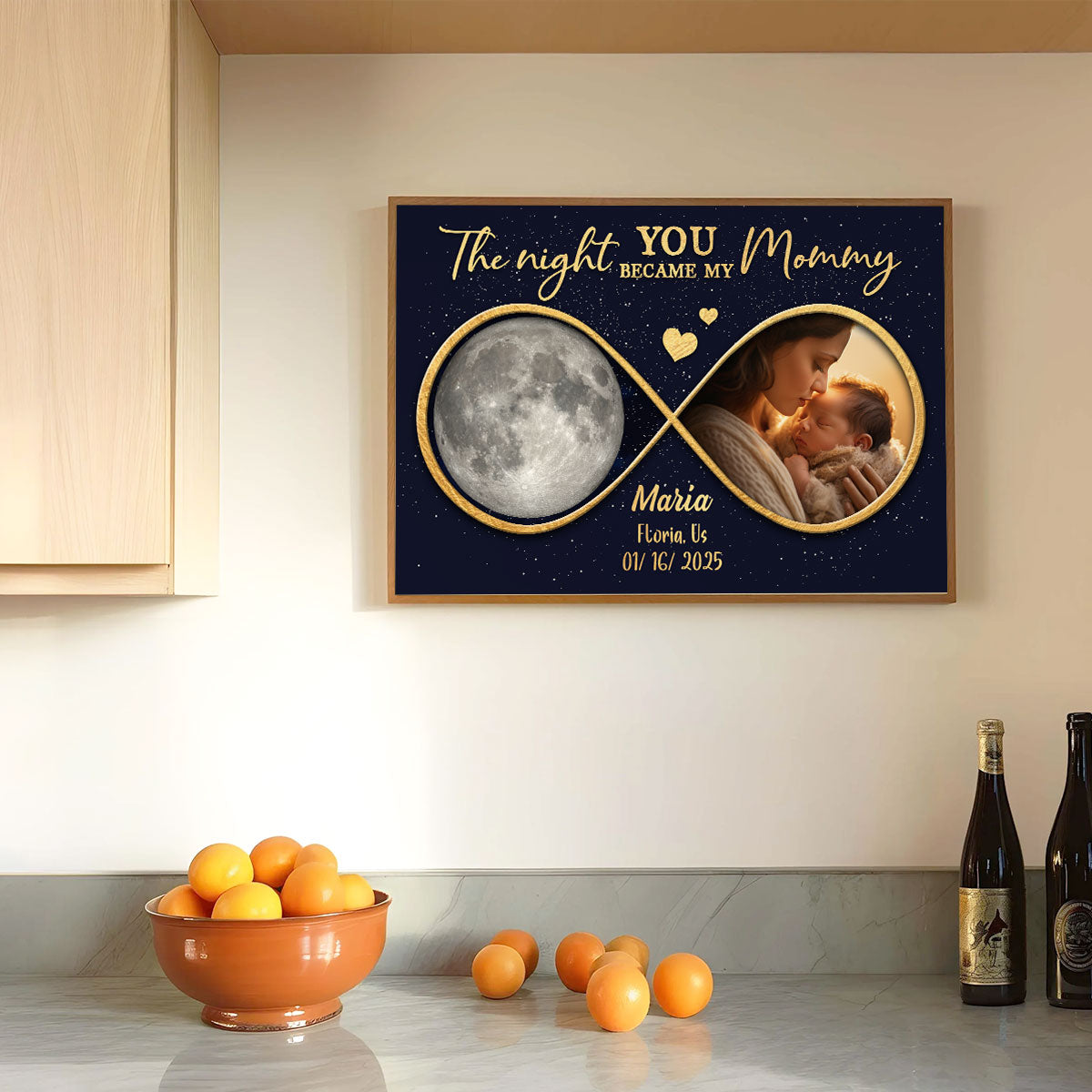 Moon Phase The Night You Became My Mommy Personalized Poster