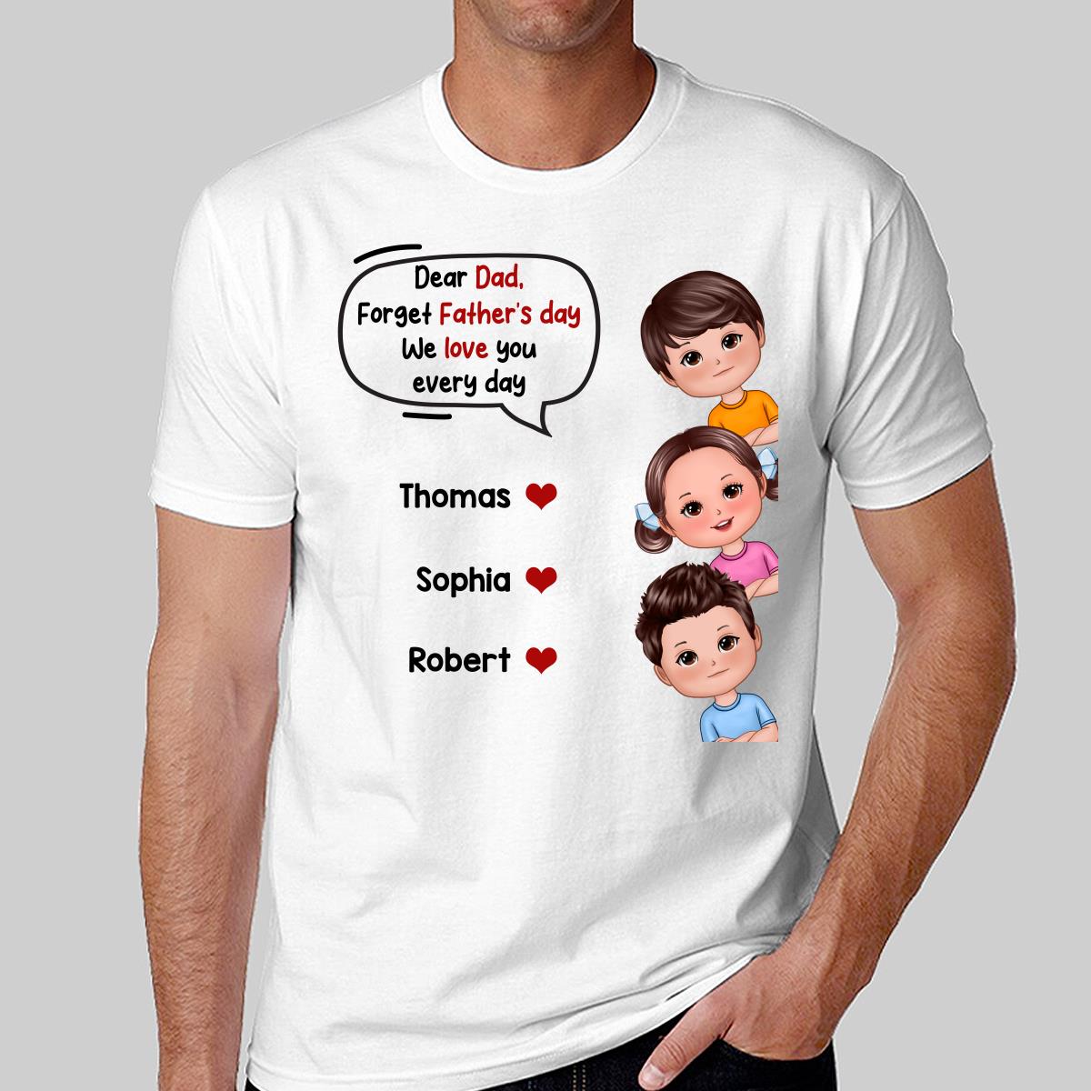Peeking Doll Kids Happy Father‘s Day Personalized Shirt