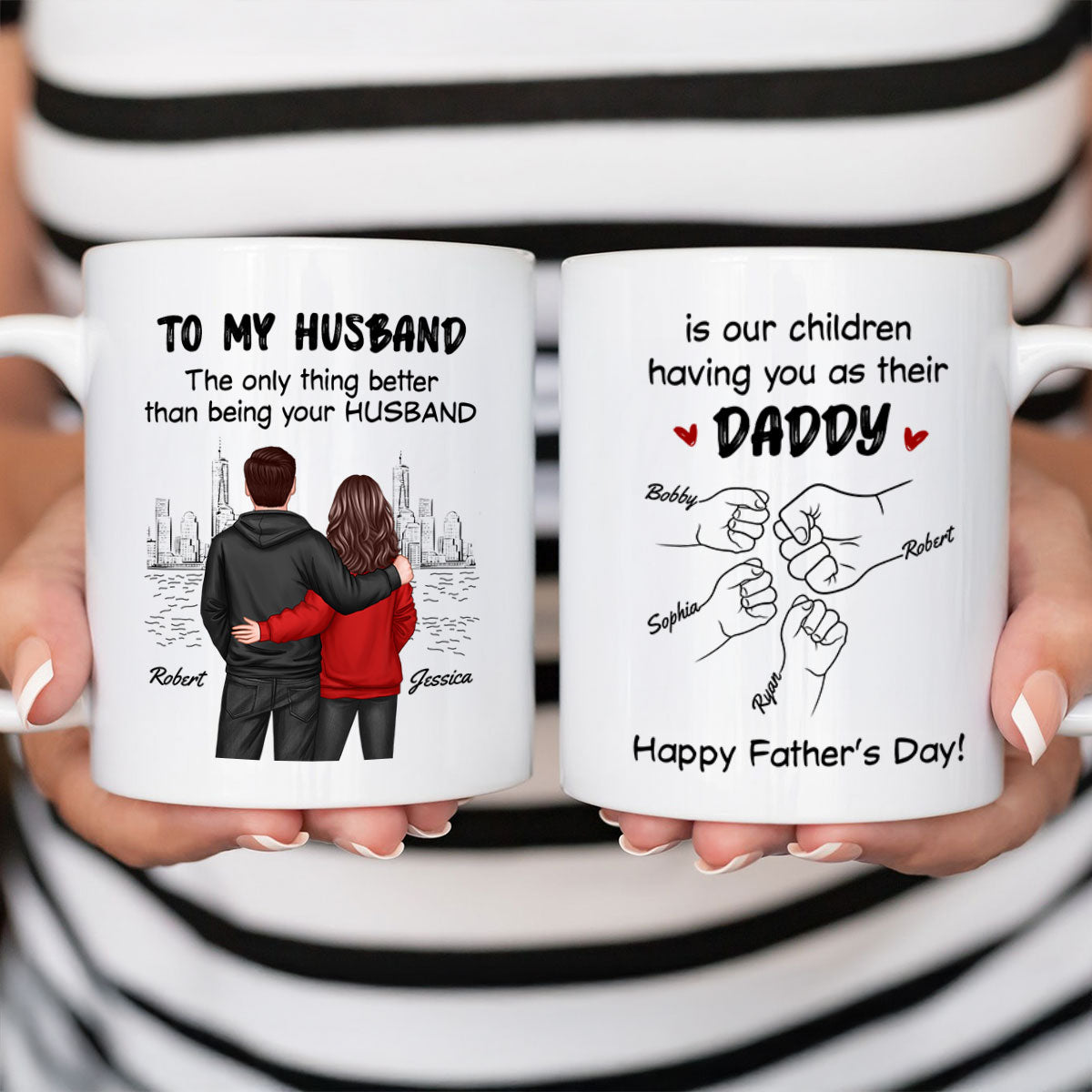The Only Thing Better Than Having You As My Husband Fist Bump Outline Personalized Mug