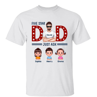 Five Star Dad Just Ask Kids Personalized Shirt
