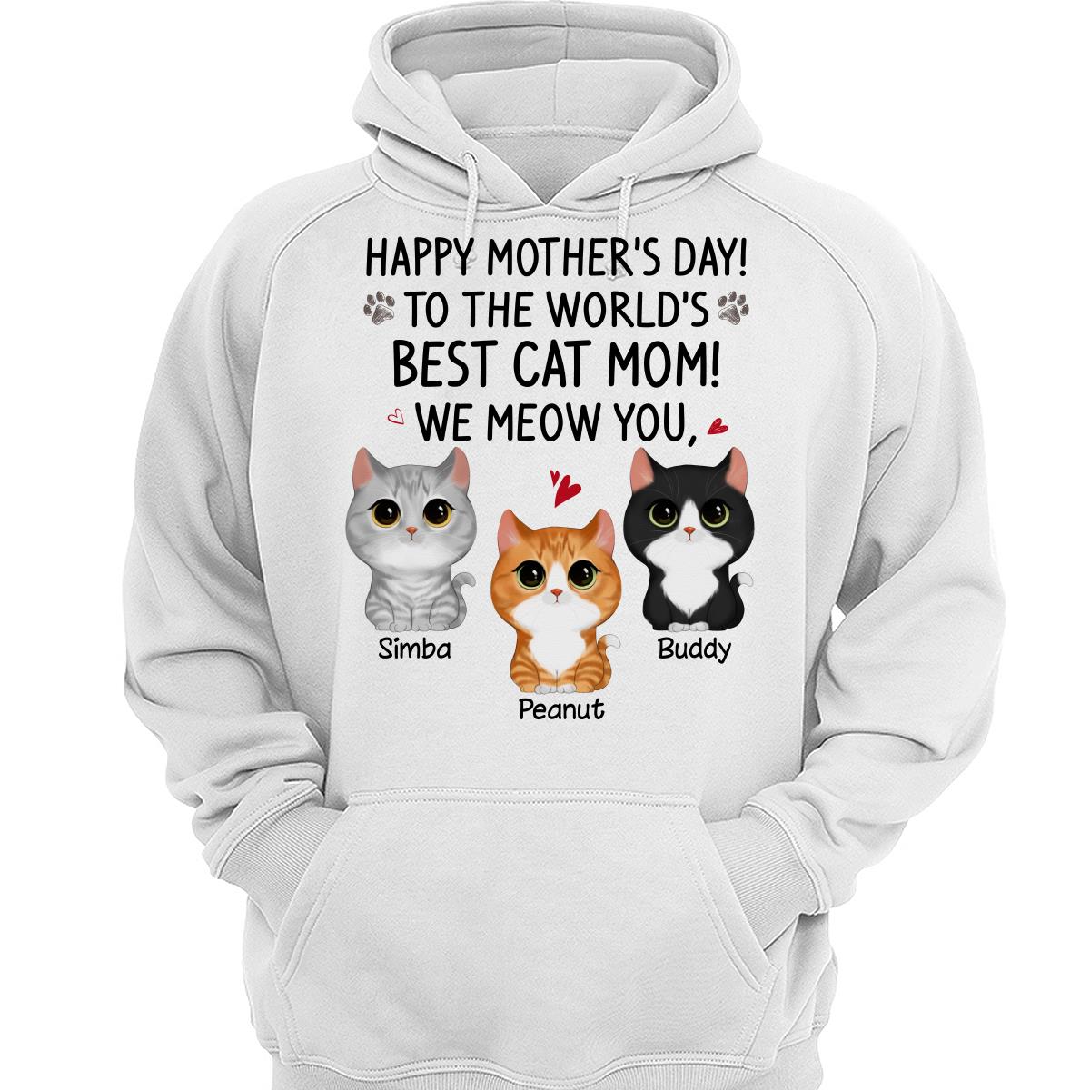 Happy Mother‘s Day Best Cat Mom Watercolor Cute Cats Personalized Shirt