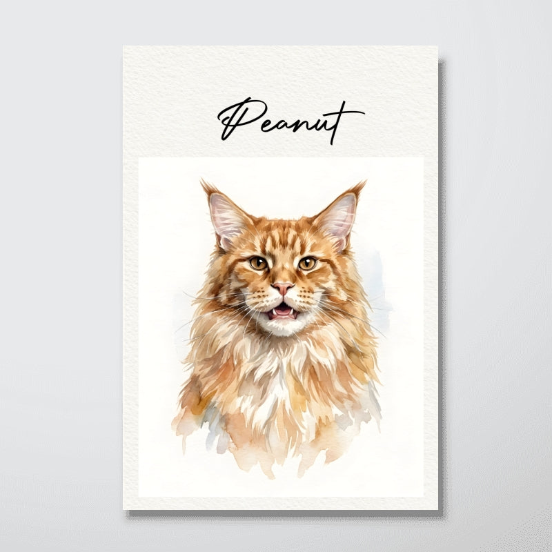 Custom Watercolor Portrait Using Pet Photo - Personalized Poster - Heartfelt Dog Cat Memorial Art