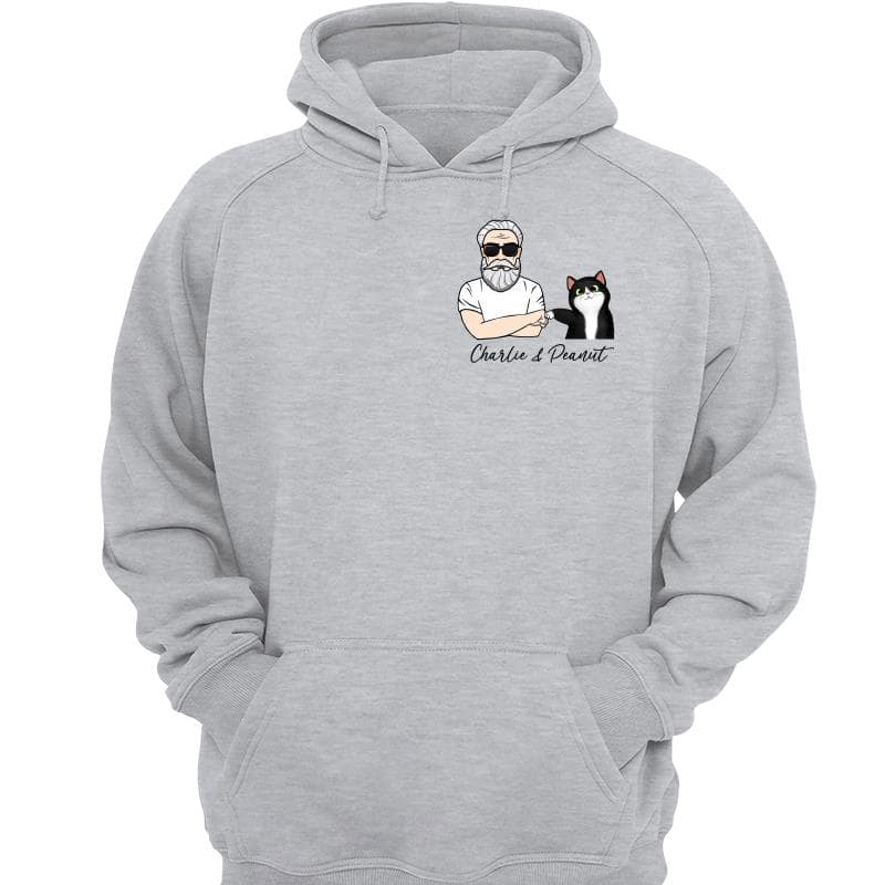 Cat Dad And Cat Punch Hands Pocket Personalized Shirt