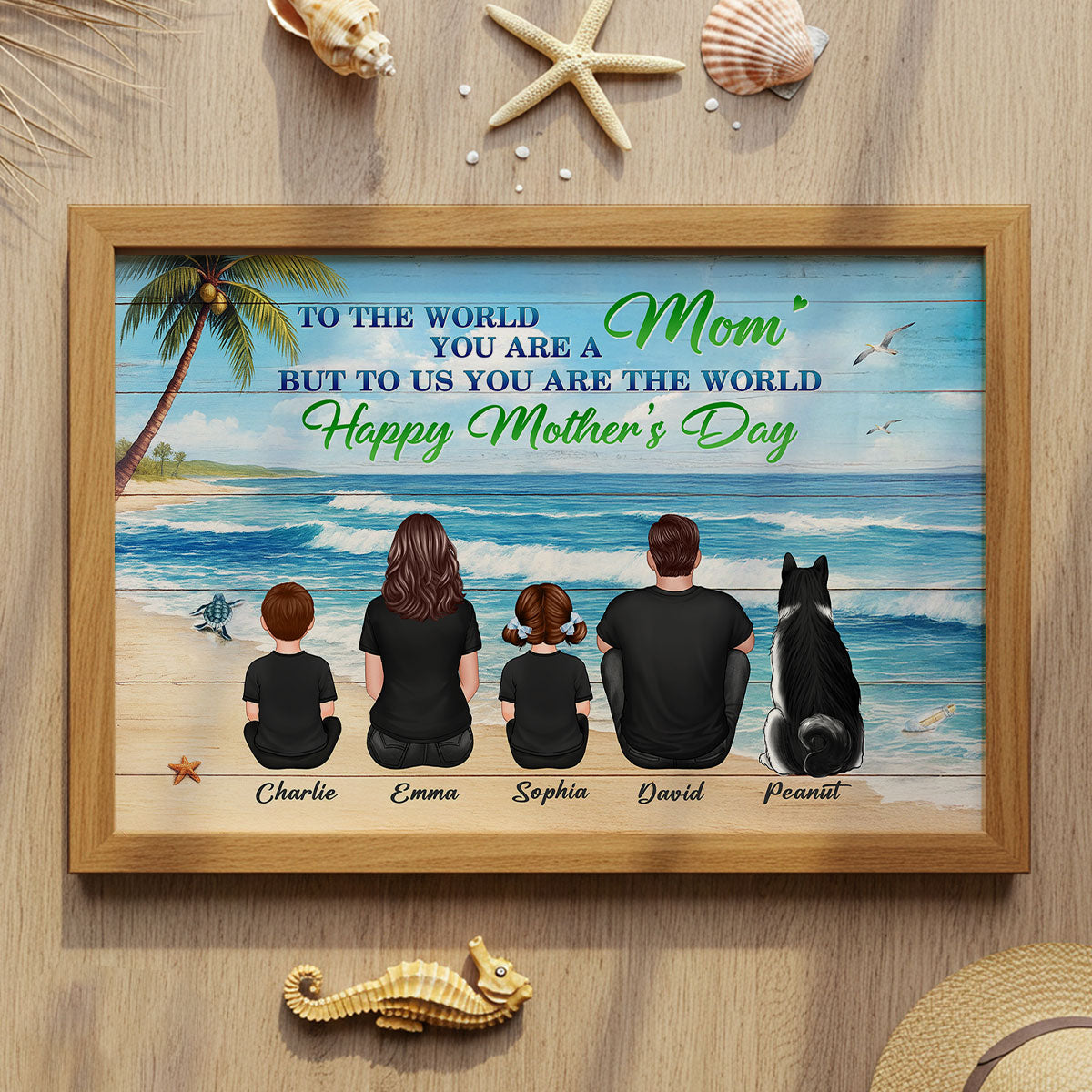 Beach Background Mom You are the World Personalized Poster