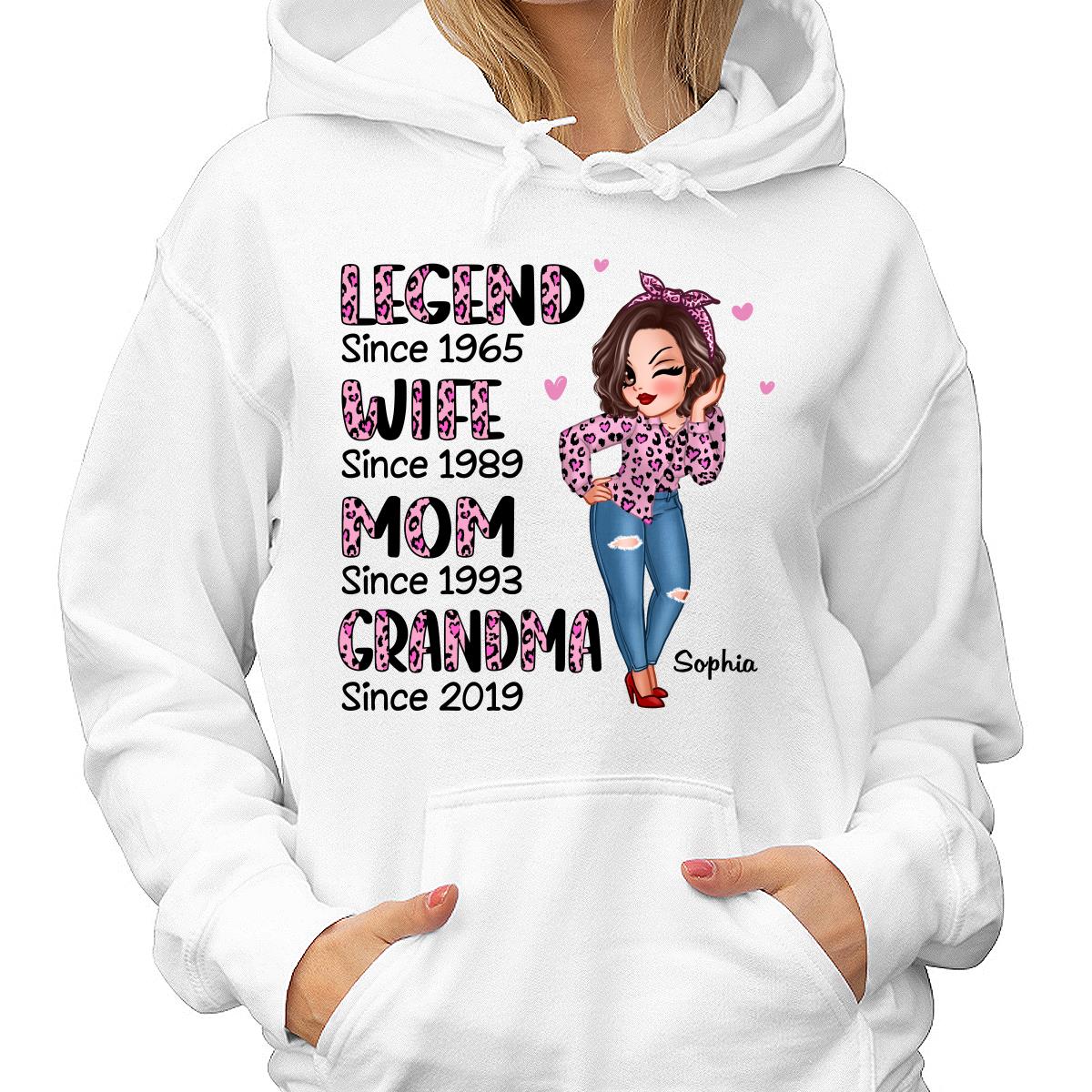 Legend Wife Mom Grandma Pink Leopard Pattern Personalized Shirt, Heartfelt 2025 Gift For Grandma, Mom