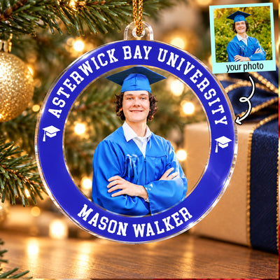 Custom Photo Senior Graduation - Personalized Acrylic Ornament - Senior Keepsake, Christmas Gift for Daughter, Son, Grandkids