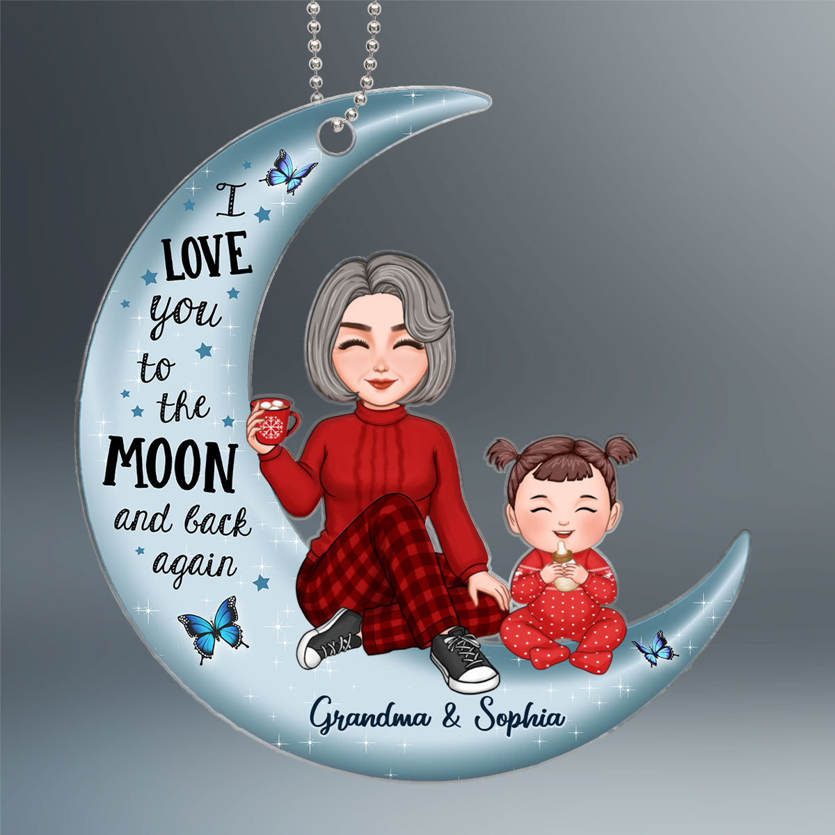 Cute Baby's First Christmas  Personalized Gift For Grandma Grandpa Acrylic Ornament