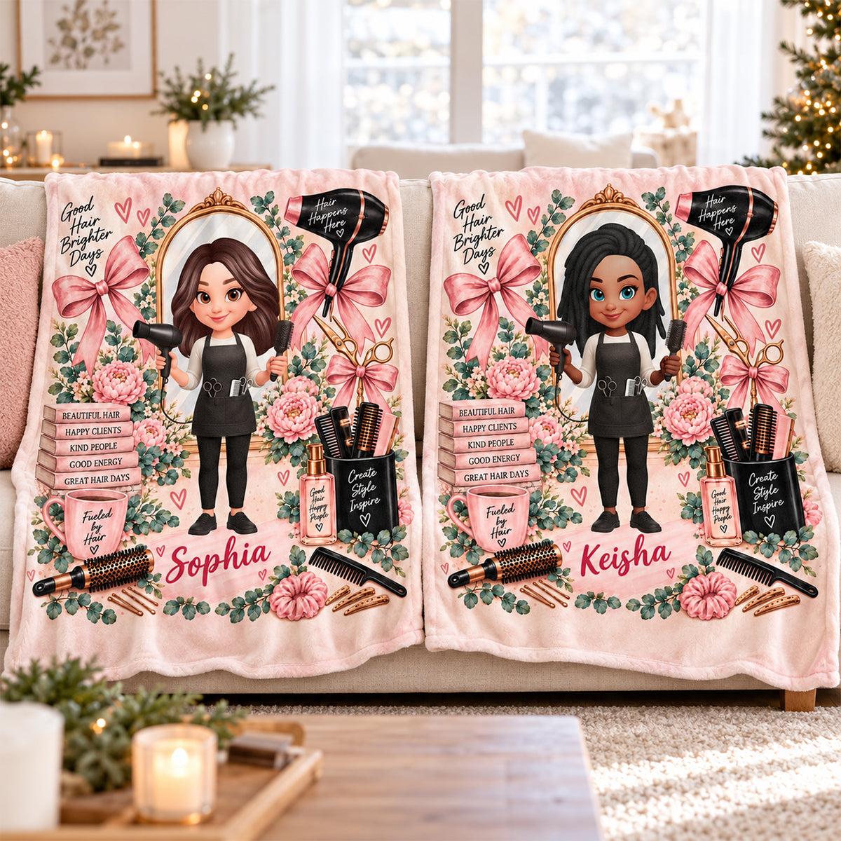 Beautiful Hairdresser - Personalized Fleece Blanket - Christmas Gift For Girl, Granddaughter, Daughter, Hairdressers, Hairstylist