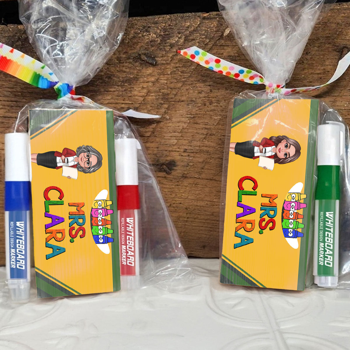 Teacher Crayon Personalized Chalkboard/Whiteboard Eraser with Marker, Teacher Appreciation Gift, Back To School Gift