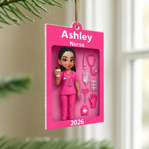 Personalized Nurse In Toy Box 3D Acrylic Ornament, Special Christmas Gift For Nurse, For Co-workers