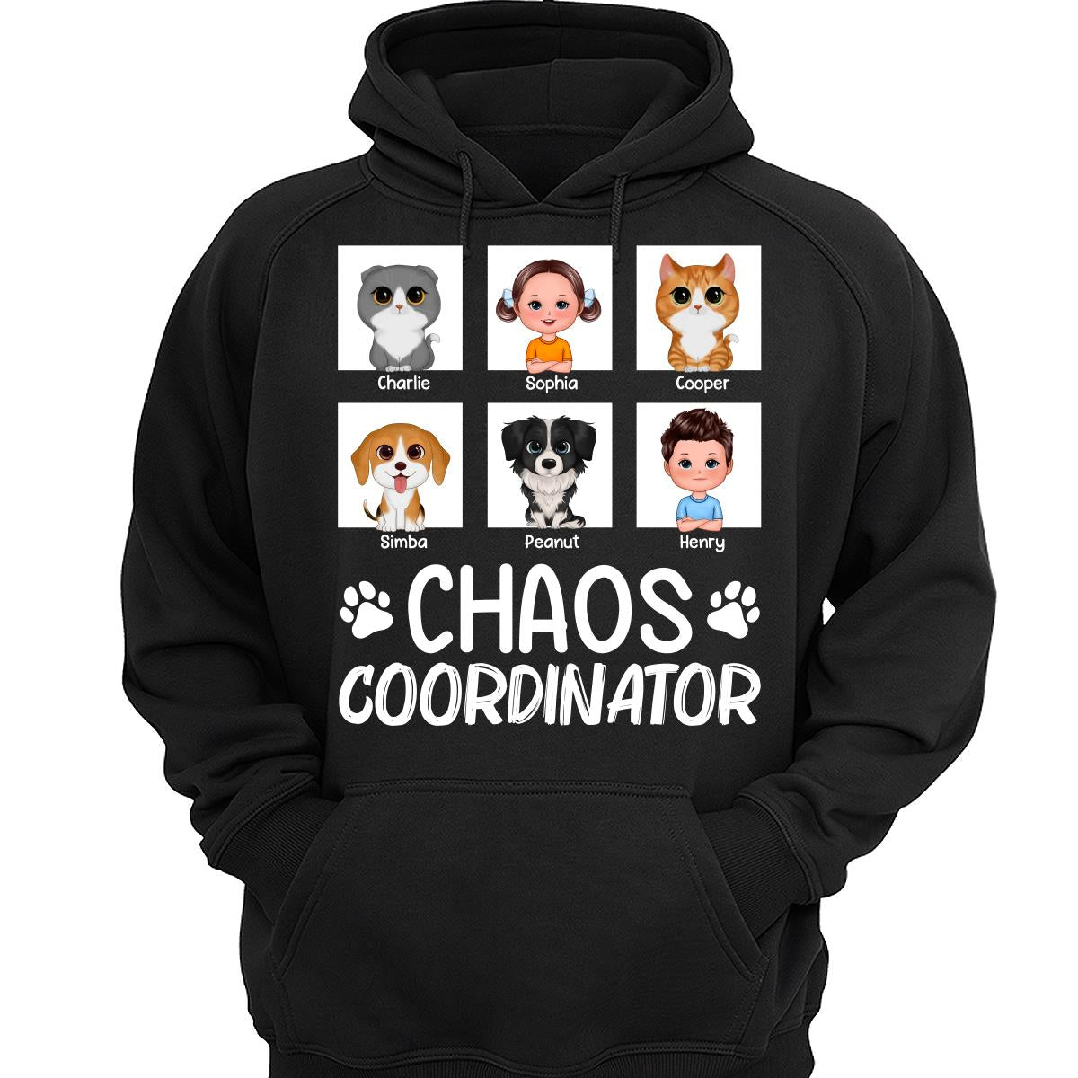 Chaos Coordinator Kids Dogs Cats Personalized Shirt