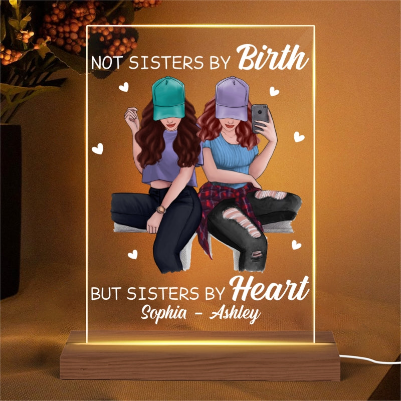 Selfie Besties Personalized Rectangle Acrylic Plaque LED Lamp Night Light