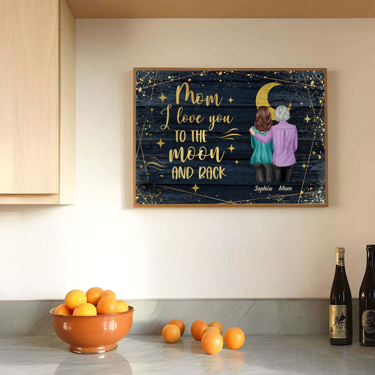 Mom I Love You to the Moon and Back Personalized Poster
