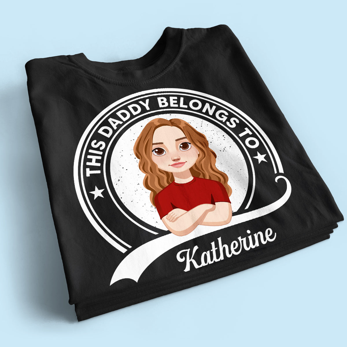 This Daddy Belongs To Retro Circle Personalized Shirt (Dark Color)