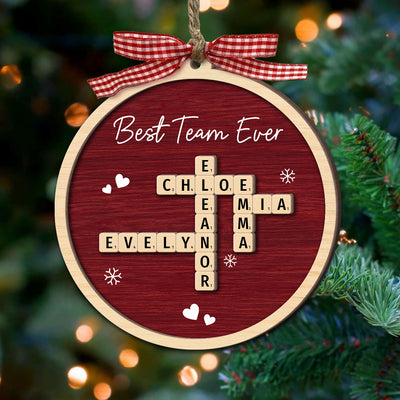 We Wouldn't Be The Team Without You Crossword Puzzle Art - Personalized 2-Layer Wooden Ornament - Gift For Colleagues