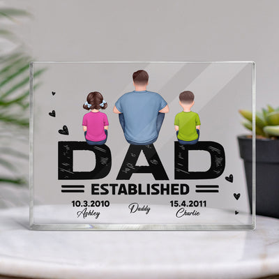 Dad Established Father‘s Day Gift Personalized Rectangle Acrylic Block Plaque