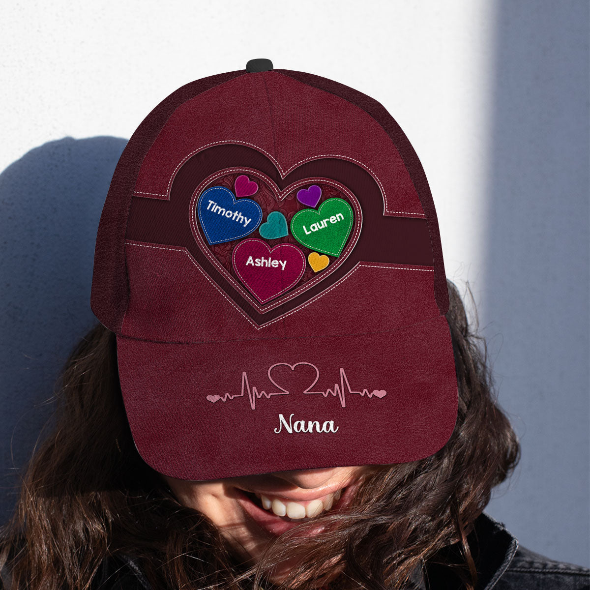 Grandma Mom Hearts In Heart Personalized Classic Cap, Mother's Day gift for Moms, for Grandmas