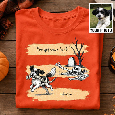 Well Shit Dog Stealing Backbone From Custom Photo - Personalized Shirt - Funny Halloween Costume For Dog Lovers