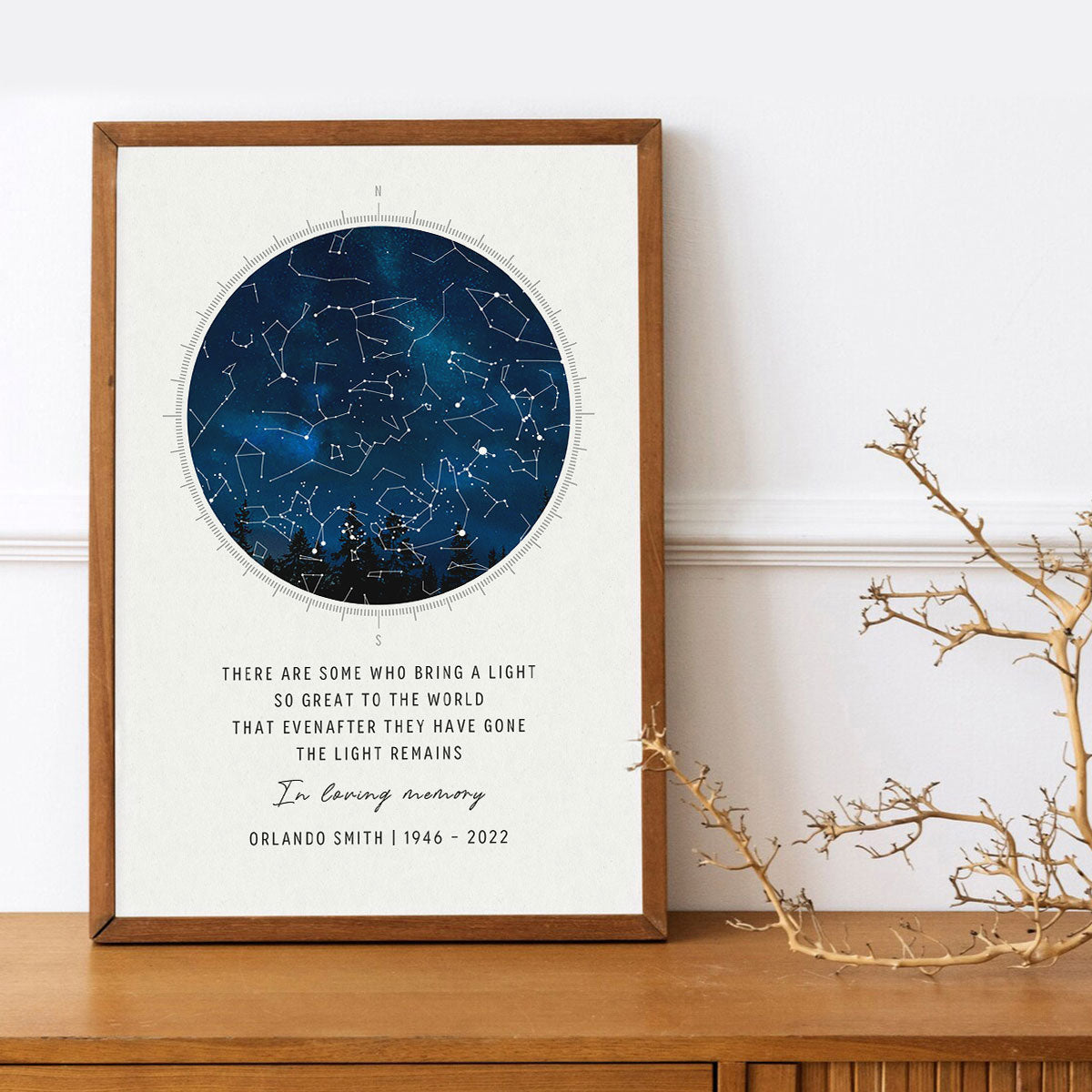 In Memory Star Printable Memorial Star Map Sympathy Bereavement Gift, Personalized Remembrance ...