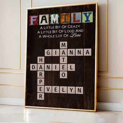 Family A Whole Lot Of Love Crossword Puzzle Art Home Decor Personalized Poster