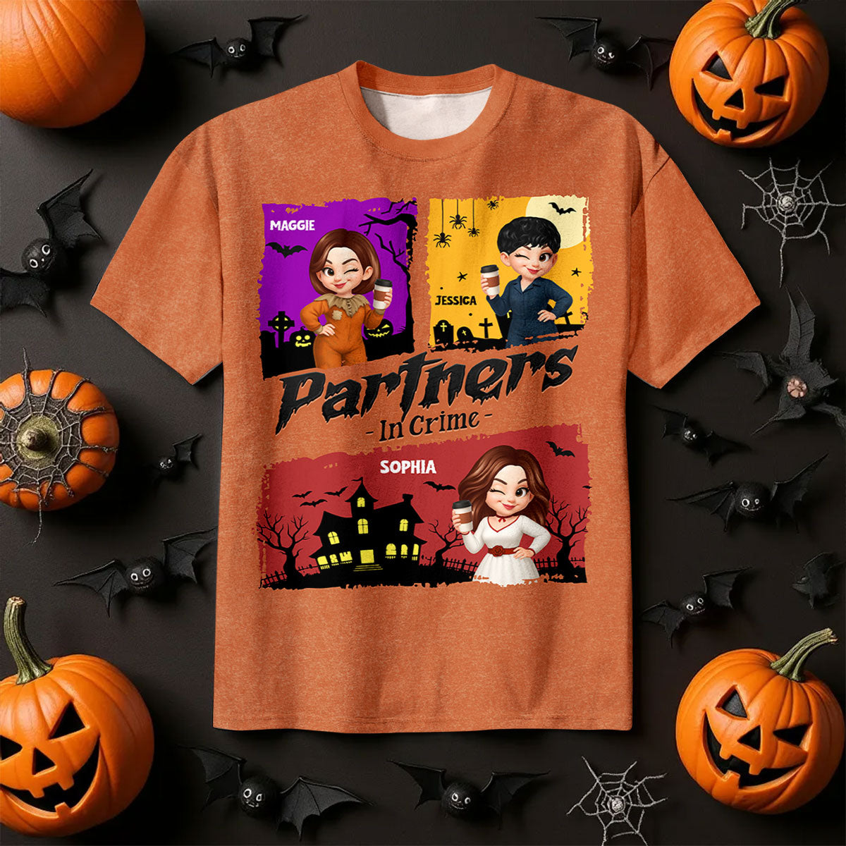 Retro Besties Sisters Horror Halloween Personalized Shirt