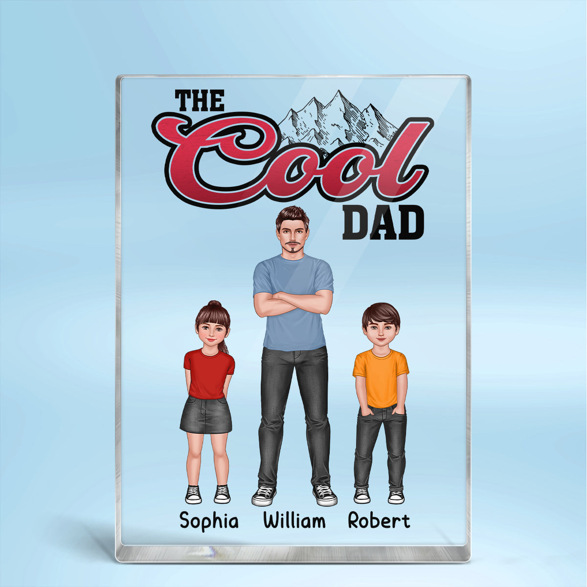 The Cool Dad Personalized Rectangle Acrylic Block Plaque