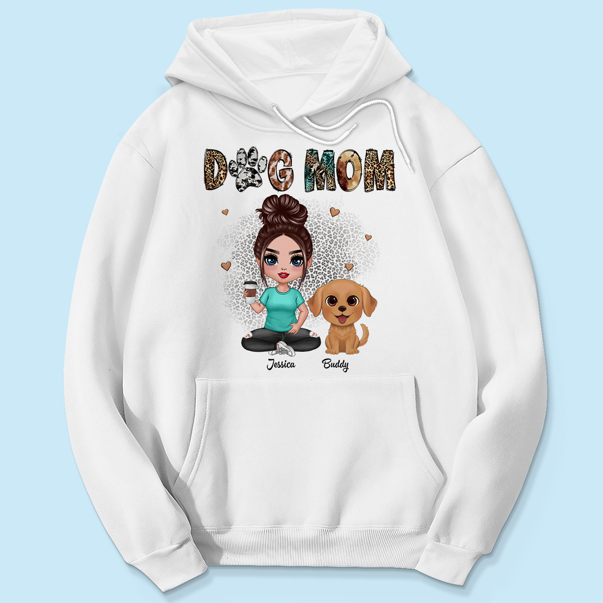 Animal Patterns Dog Mom Watercolor Cute Dogs Personalized Shirt
