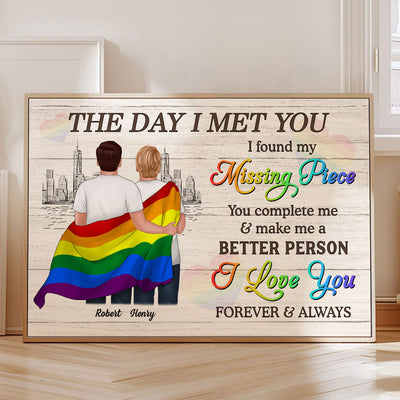 Pride Month LGBTQ+ Couple The Day I Met You Personalized Poster, Gift For Couple