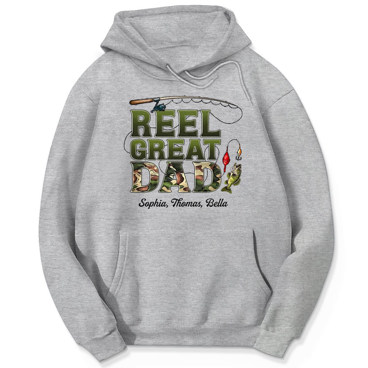 Reel Great Dad Fishing Camouflage Personalized Shirt, Father's Day Gift For Dad, Husband