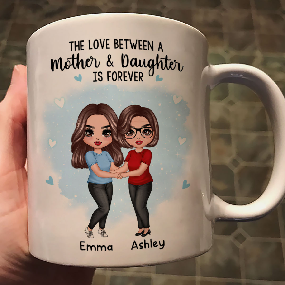 Doll Mother Daughters Hugging Like Mother Like Daughter Personalized Mug