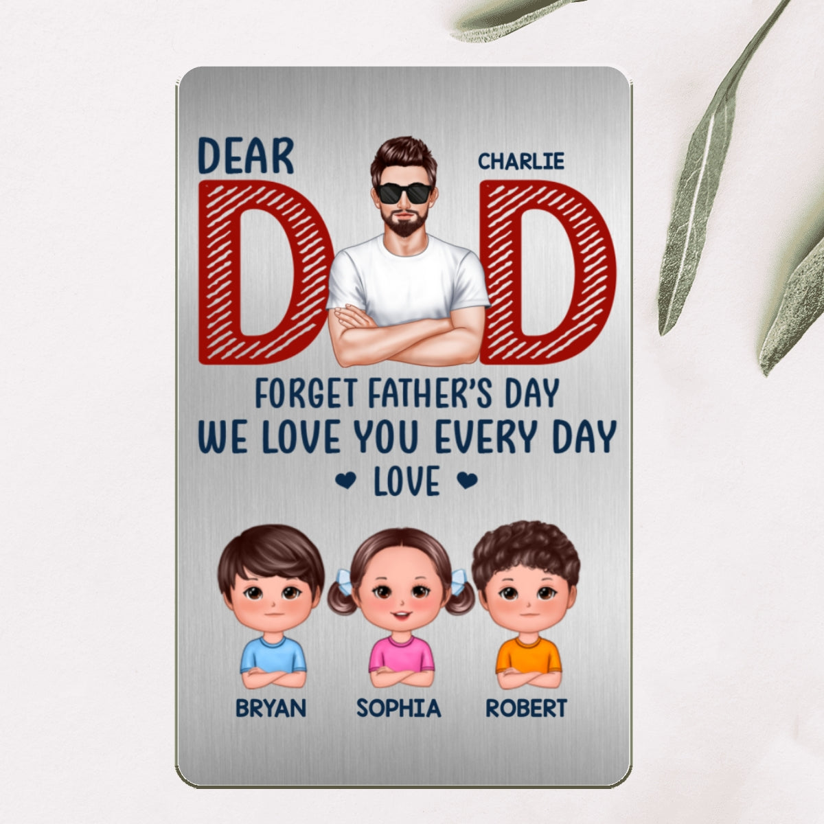 Dad Forget Father‘s Day Personalized Metal Wallet Card